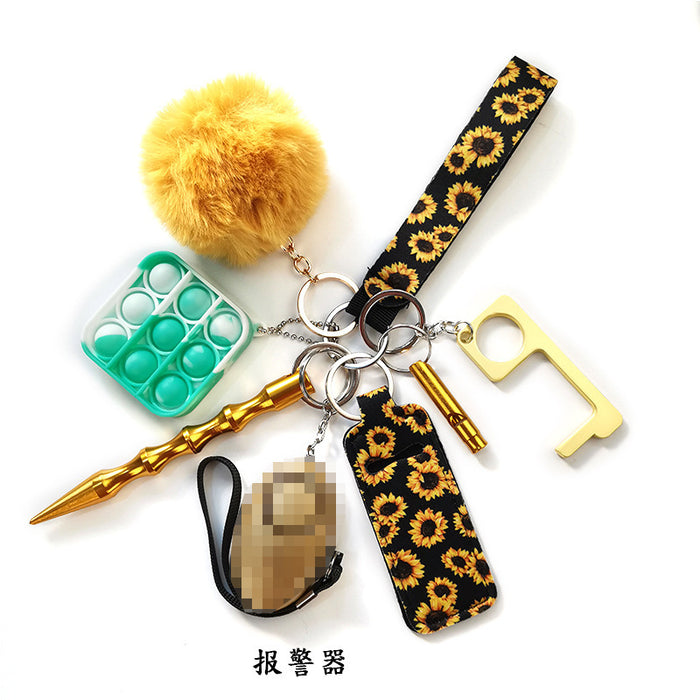 Jewelry WholesaleWholesale self-defense keychain anti-wolf alarm 9 piece set hair ball Self defense keychain JDC-KC-Meic007 Keychains 美畅 %variant_option1% %variant_option2% %variant_option3%  Factory Price JoyasDeChina Joyas De China