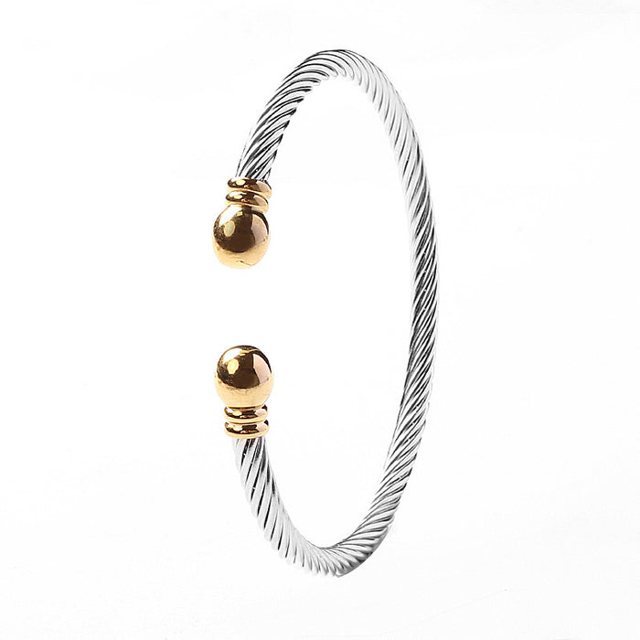 Jewelry WholesaleWholesale titanium steel twisted wire round head bracelet JDC-BT-QianC002 Bracelet 千彩 %variant_option1% %variant_option2% %variant_option3%  Factory Price JoyasDeChina Joyas De China