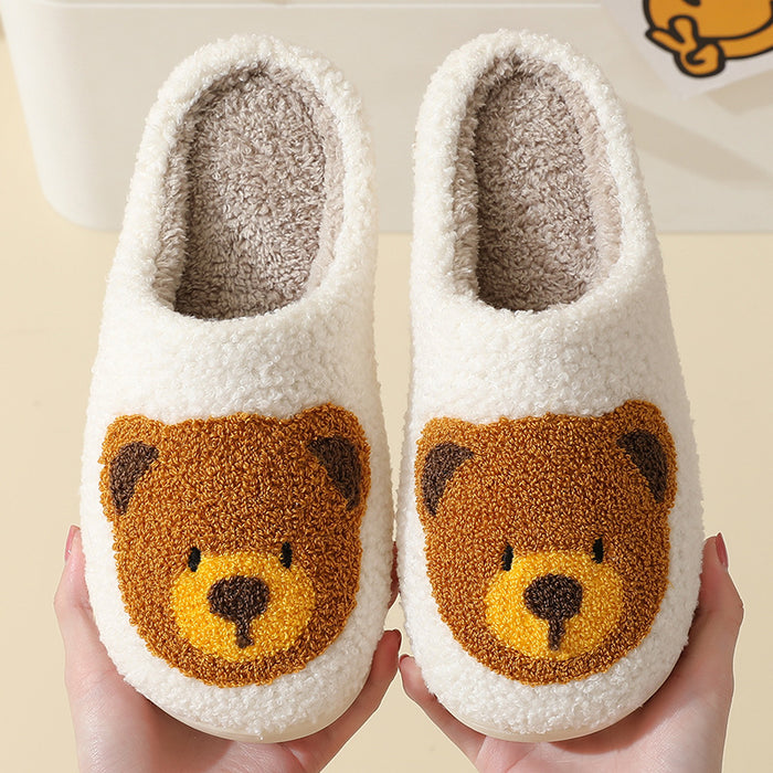 Wholesale Bear Head Cute Warm Winter Cotton SlippersMOQ≥2 JDC-SP-MMD004