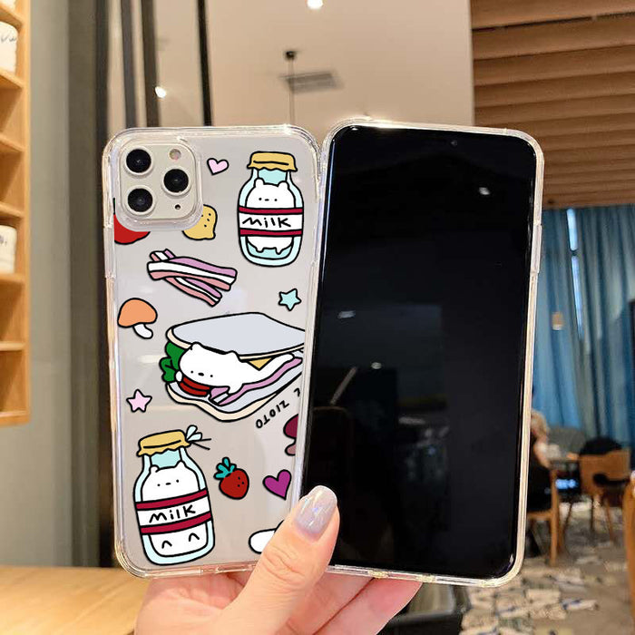 Jewelry WholesaleWholesale cartoon sticker mobile phone case for iphone12promax transparent protective case JDC-PC-KEX010 Phone Cases 科讯 %variant_option1% %variant_option2% %variant_option3%  Factory Price JoyasDeChina Joyas De China