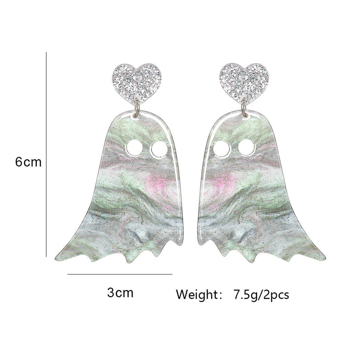 Wholesale Earrings Resin Ghost Ear Studs Halloween JDC-ES-JJ262