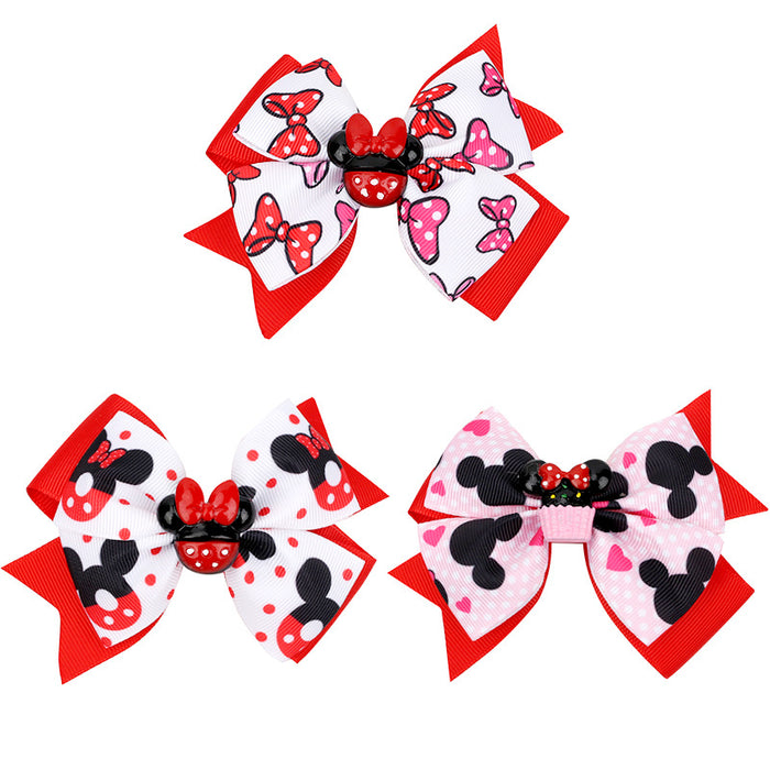 Wholesale Children's Amusement Park Wearing Red Butterfly Hair Clip （M) MOQ≥30 JDC-HC-Danzuo040