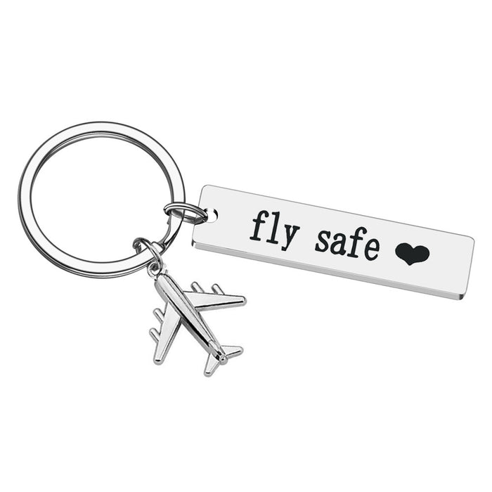 Jewelry WholesaleWholesale commemorative gift fly safe safe stainless steel keychain MOQ≥2 JDC-KC-ShangQ010 Keychains 上泉 %variant_option1% %variant_option2% %variant_option3%  Factory Price JoyasDeChina Joyas De China