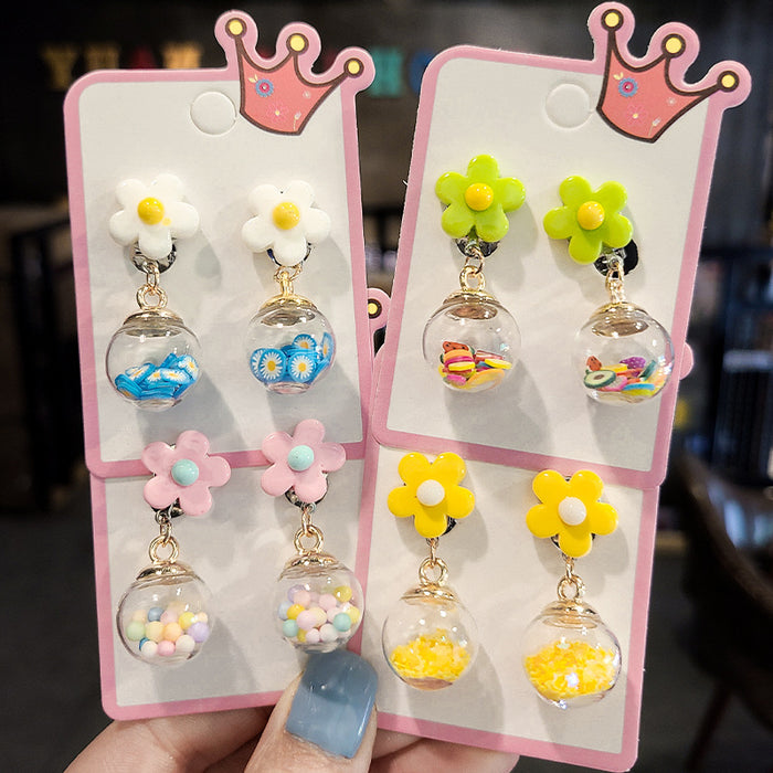 Wholesalee cute quicksand ear clip children's jewelry MOQ≥5 JDC-ES-Nimei002