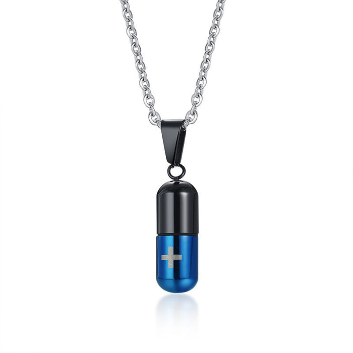 Wholesale Necklace Stainless Steel Pills Perfume Bottle MOQ≥2 JDC-NE-QuanX001