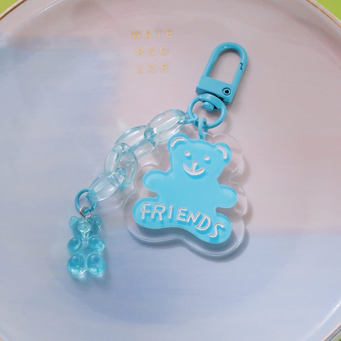 Jewelry WholesaleWholesale Acrylic Bag Hanging Bear Keychain JDC-KC-Yaoyun014 Keychains 瑶韵 %variant_option1% %variant_option2% %variant_option3%  Factory Price JoyasDeChina Joyas De China