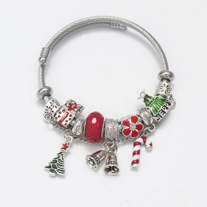 Wholesale Bracelet Copper Christmas Accessories Beaded Pendant MOQ≥3 JDC-BT-SLN001