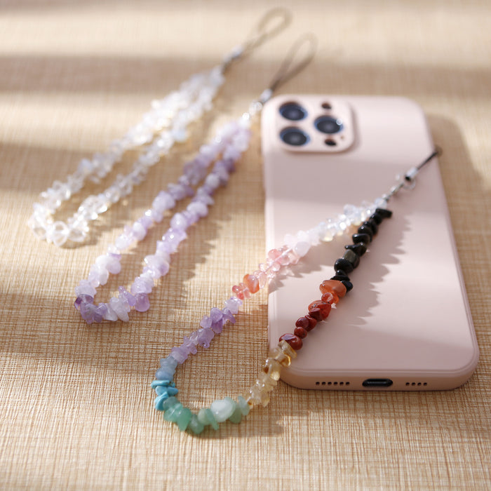 Wholesale Lanyard Crystal DIY Beaded Stone Pink Crystal Phone Case Chain MOQ≥2 JDC-KC-PREMJM001