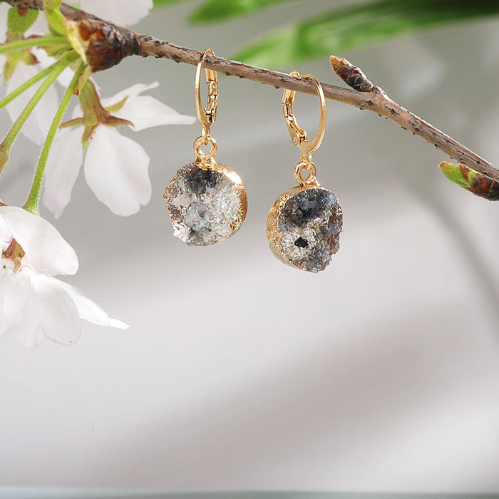 Wholesale Imitation Mineral Resin Alloy Gradient Earrings MOQ≥2 JDC-ES-Zhongn015