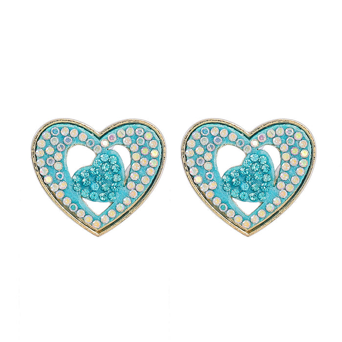 Jewelry WholesaleWholesale double layer heart shape geometric alloy diamond earrings JDC-ES-JL953 Earrings 氿乐 %variant_option1% %variant_option2% %variant_option3%  Factory Price JoyasDeChina Joyas De China