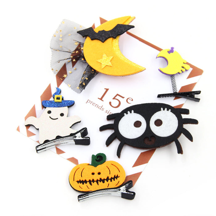 Wholesale Hair Clips Felt Metal Halloween Spooky Castle Bat MOQ≥2 JDC-HC-YiQ001