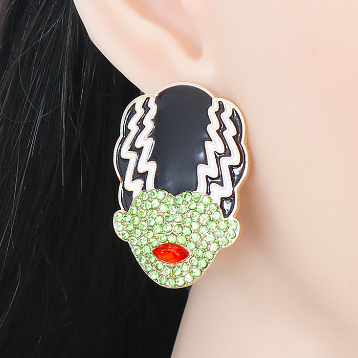 Wholesale Earrings Alloy Halloween Hulk Ear Studs JDC-ES-JJ253