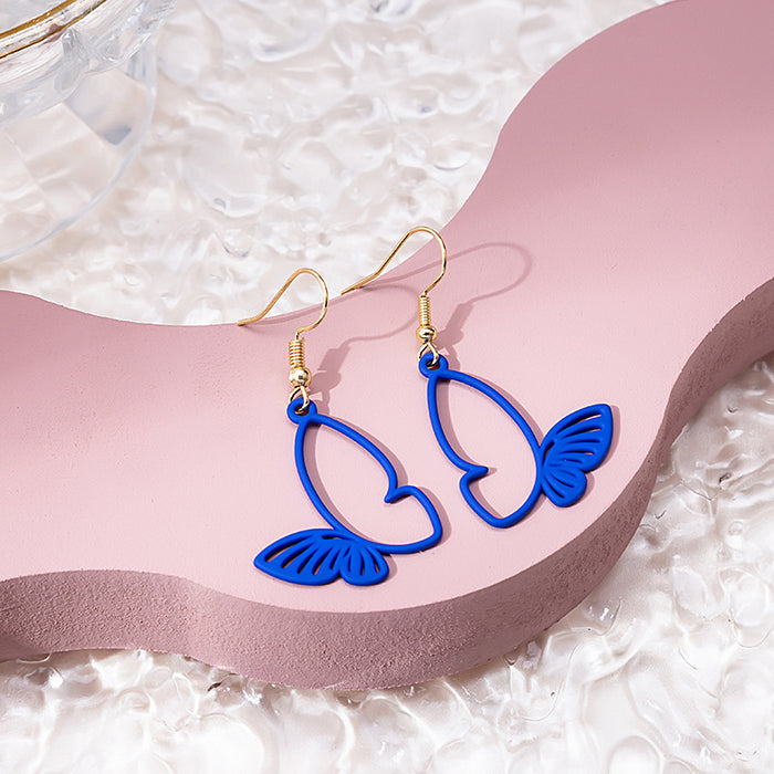 Wholesale Alloy Earrings Cartoon Colorful Butterfly JDC-ES-MDD096