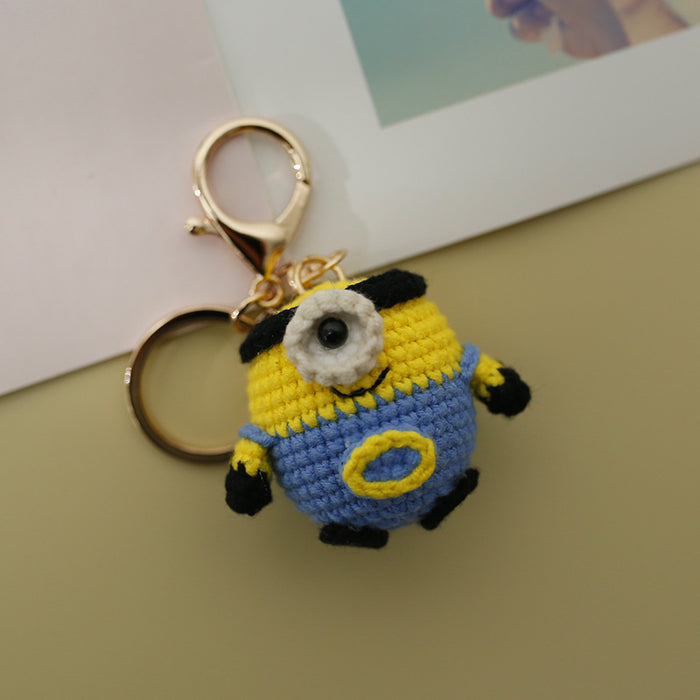 Wholesale hand knitted small pendant wool crochet keychain MOQ≥2 JDC-KC-BDXY003