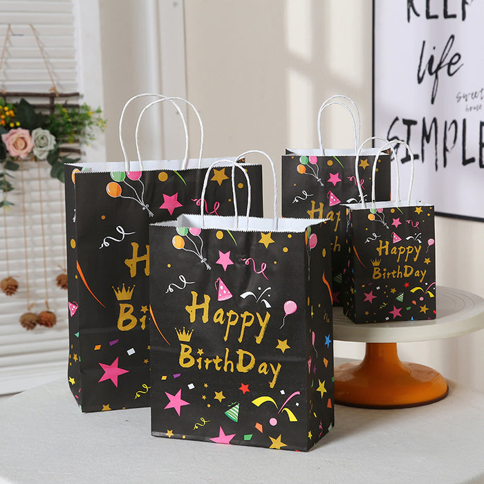 Wholesale Gift Bag Kraft Paper Cute Birthday Portable Gift Bag MOQ≥12 JDC-GB-Ganrui012