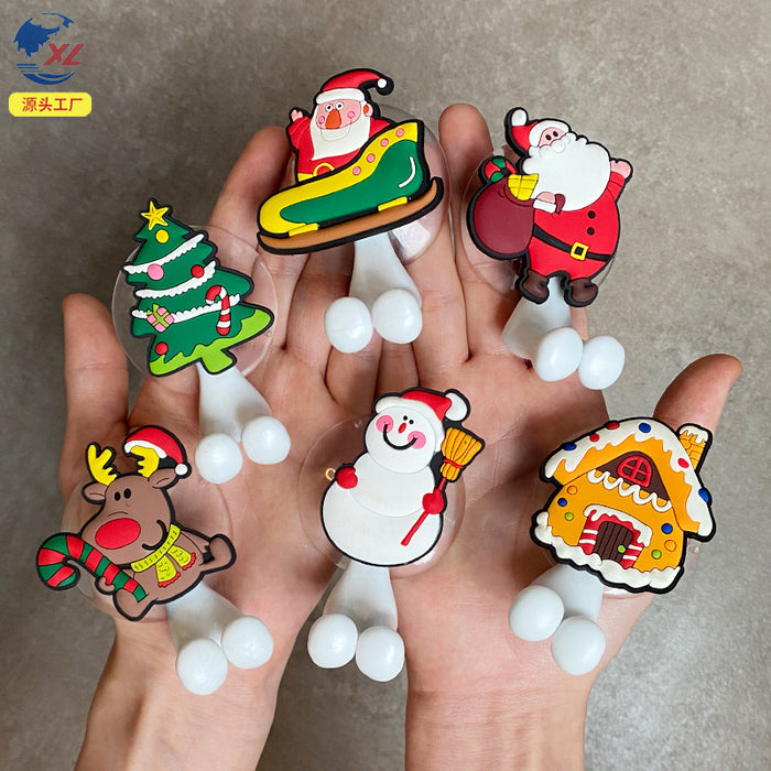 Wholesale Toothbrush Holder PVC Christmas Cute Cartoon Punch Free MOQ≥2 JDC-THR-ZhiL005