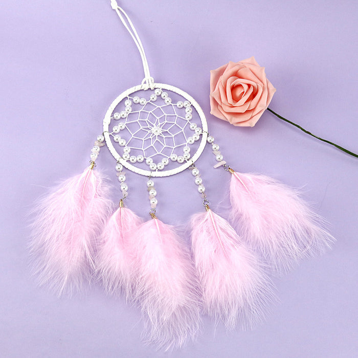 Wholesale Dream Catcher Feather Romantic White Dream Catcher With LED Light JDC-DC-JY014