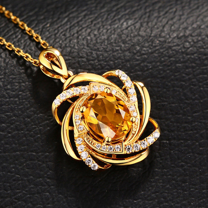 Wholesale Necklaces Alloy Flower Sapphire JDC-NE-JYS063