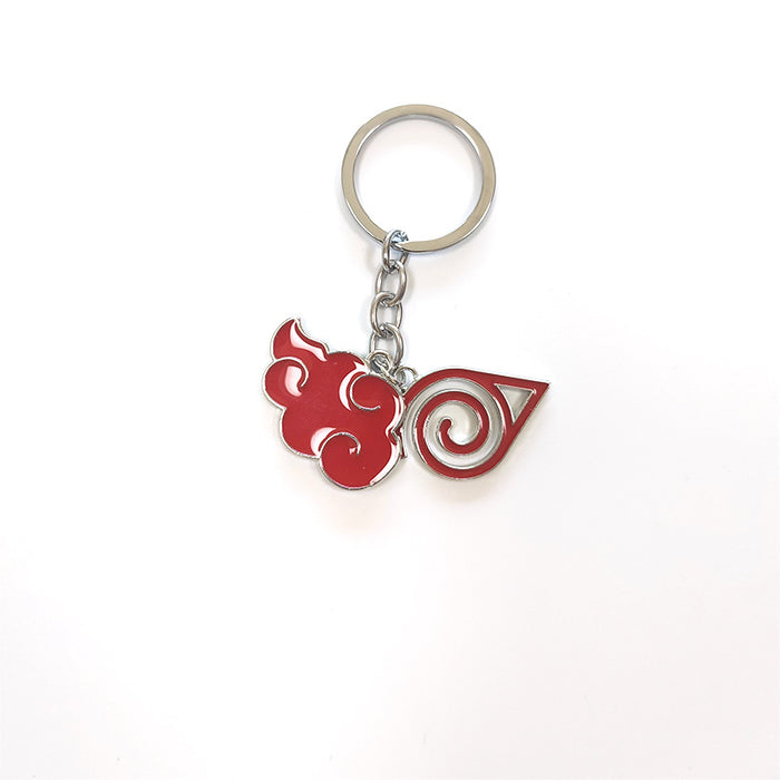 Wholesale Keychains For Backpacks Keychain Xiao Tissue Red Cloud Pendant Konoha Logo Alloy Pendant (M) MOQ≥2 JDC-KC-ZhenL001