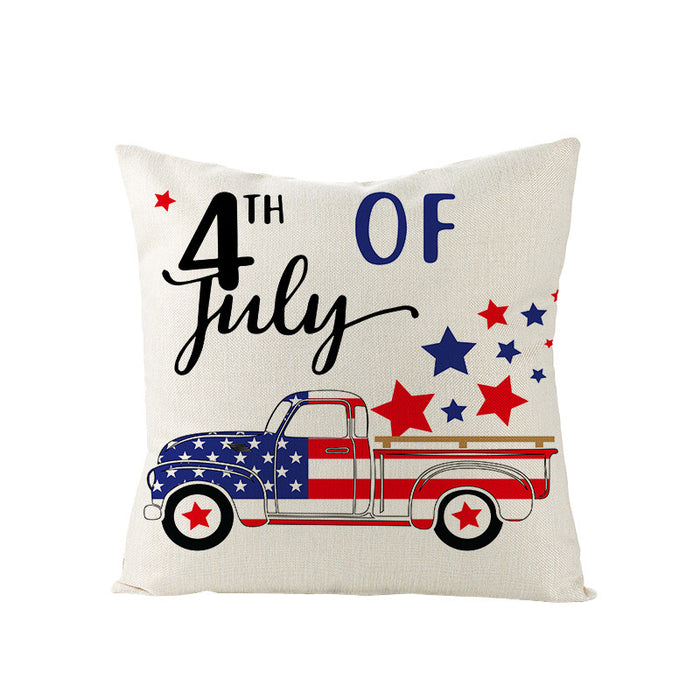 Wholesale 4th of July Independence Day Linen Pillowcase MOQ≥2 JDC-PW-OuH002