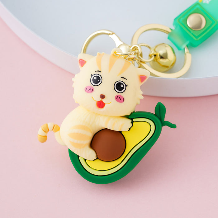 Wholesale cartoon cute cat hugging fruit keychain doll JDC-KC-XiangY014