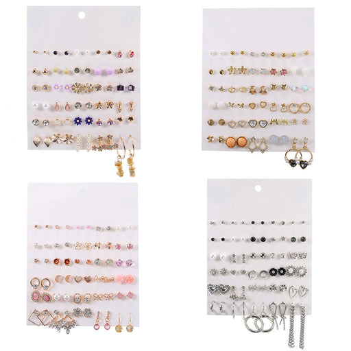 Jewelry WholesaleWholesale set rhinestone flower pearl geometric heart bow stud earrings 30 pairs set JDC-ES-ZhuJ001 Earrings 诛积 %variant_option1% %variant_option2% %variant_option3%  Factory Price JoyasDeChina Joyas De China