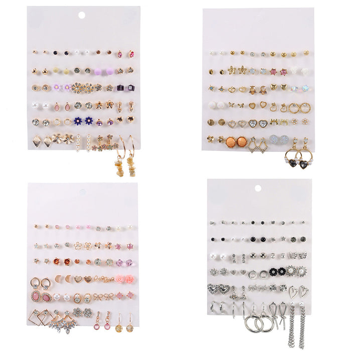 Jewelry WholesaleWholesale set rhinestone flower pearl geometric heart bow stud earrings 30 pairs set JDC-ES-ZhuJ001 Earrings 诛积 %variant_option1% %variant_option2% %variant_option3%  Factory Price JoyasDeChina Joyas De China