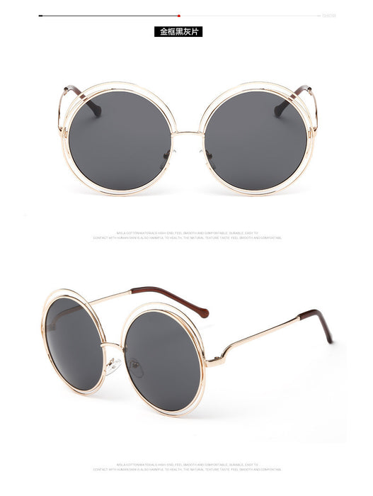 Wholesale wild fox large frame sunglasses round frame real film flat mirror JDC-SG-JunL001