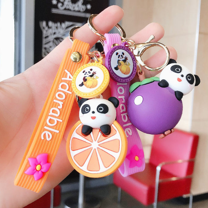 Wholesale Keychains For Backpacks cute fruit bear accessories doll cartoon keychain JDC-KC-FeiRun080