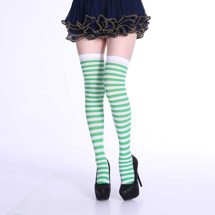 Wholesale Socks Polyester Halloween Cosplay Over Knee Striped Socks MOQ≥2 JDC-SK-Shuangniu002