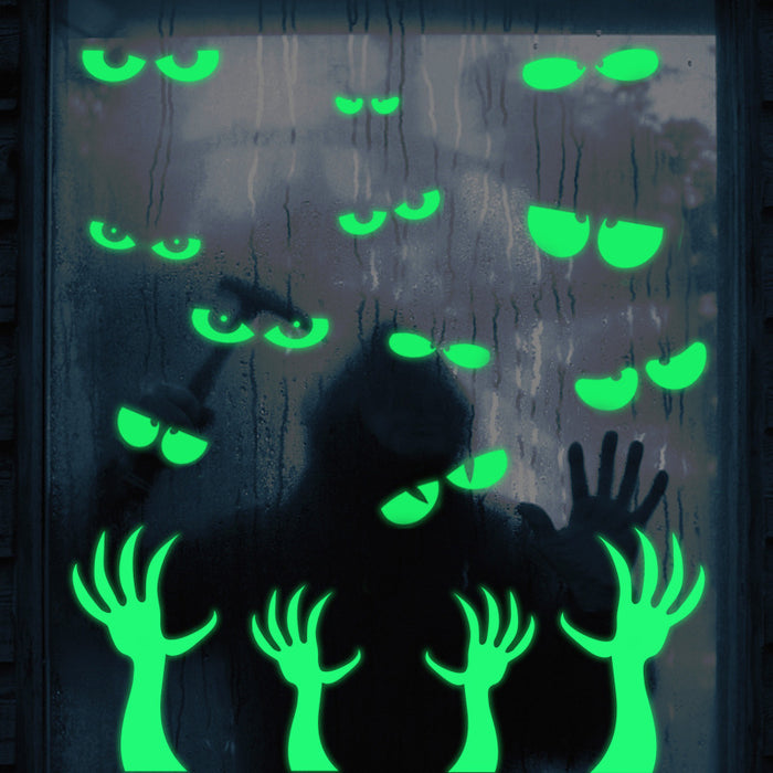 Wholesale stickers fluorescent PVC horror halloween MOQ≥2 JDC-ST-BOC003