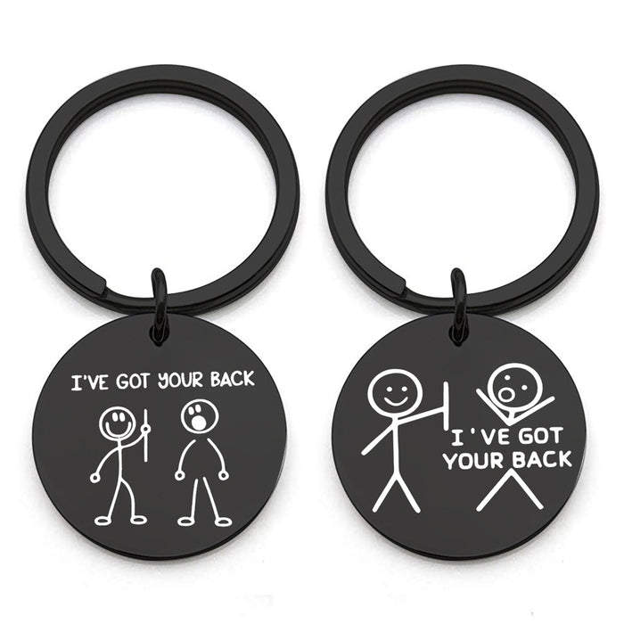 Wholesale Stainless Steel Keychain I've Got Your Back Funny Letters MOQ≥2 JDC-KC-XinG005