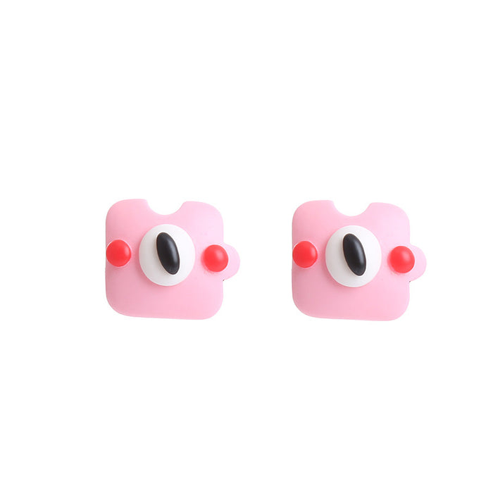 Wholesale Earrings Resin Cute Little Monster Puzzle JDC-ES-ChTeng010