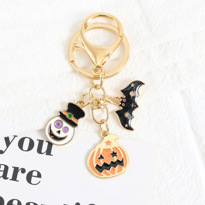 Wholesale Keychain Metal Halloween Cute Pumpkin Keychain MOQ≥2 JDC-KC-YChen007