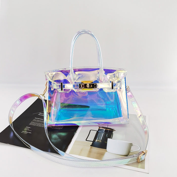 Wholesale PVC Jelly Transparent Bag Laser Handbill MOQ≥3 JDC-SD-Wanhong002