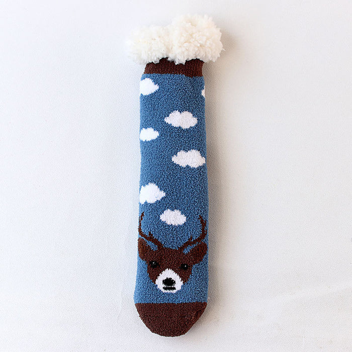 Wholesale socks cartoon christmas socks snowman stuffed animal MOQ≥3 JDC-SK-FNiu001