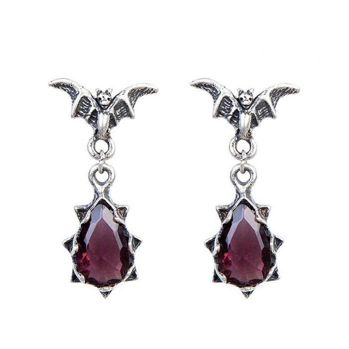 Wholesale Earrings Alloy Vintage Bat Crystal Pendant JDC-ES-JuG015