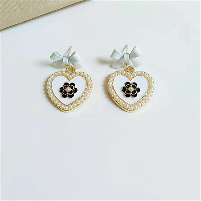 Wholesale Earrings Alloy Bows Love Pearls Flowers JDC-ES-AiMei015