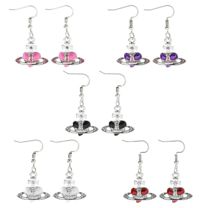 Wholesale Earrings Alloy Flash Diamond Saturn Rhinestone (F) MOQ≥2 JDC-ES-FuSu012