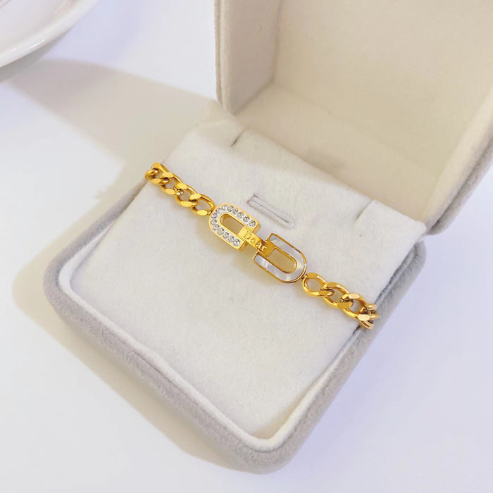 Wholesale Bracelet Titanium Steel Plated 18k Gold JDC-BT-DingP003