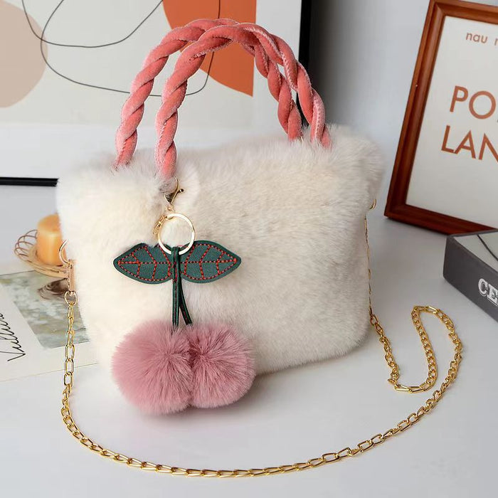 Wholesale Shoulder Bag Plush Bucket Bag Chain Diagonal MOQ ≥3 JDC-SD-Qiaoq001