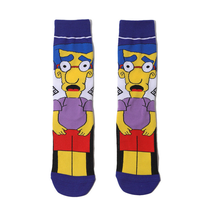 Wholesale socks fabric cartoon medium tube cute character (M) MOQ≥10 JDC-SK-HuiHe001