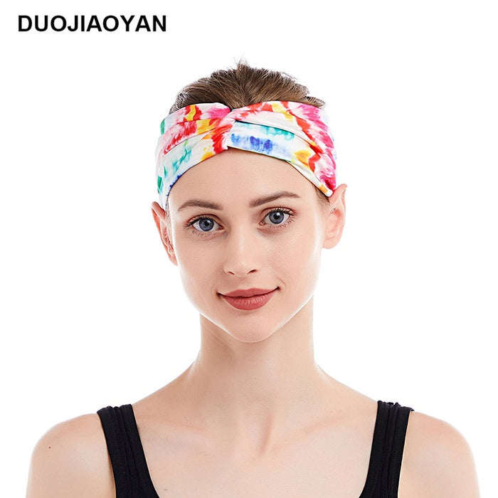 Jewelry WholesaleWholesale Color Printed Stretch Sports Headband Tie Dye Cross JDC-HD-Jiaoy003 Headband 娇艳 %variant_option1% %variant_option2% %variant_option3%  Factory Price JoyasDeChina Joyas De China