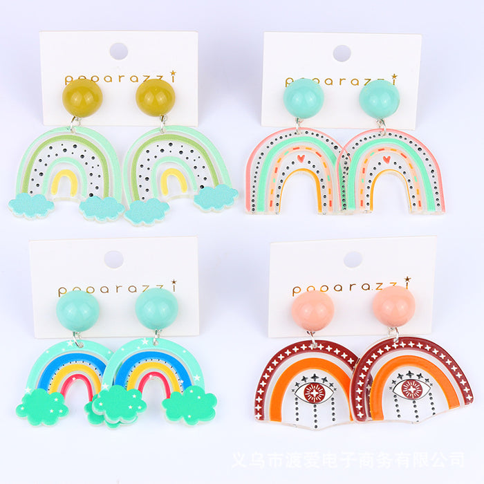 Jewelry WholesaleWholesale cartoon rainbow flower forest temperament acrylic earrings JDC-ES-DUAI003 Earrings 渡爱 %variant_option1% %variant_option2% %variant_option3%  Factory Price JoyasDeChina Joyas De China