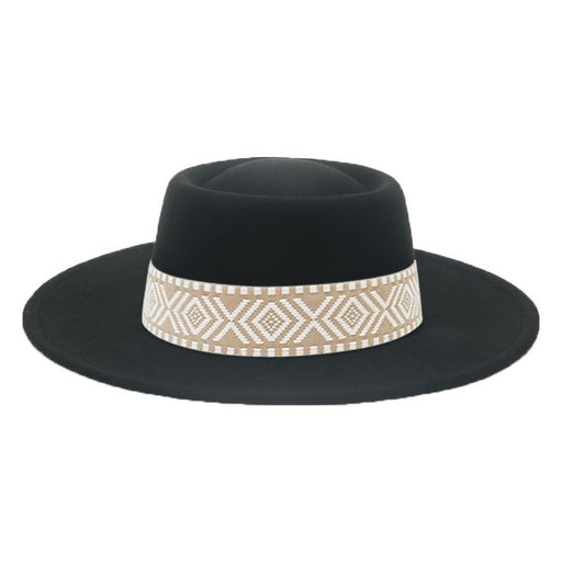 Jewelry WholesaleWholesale Dome Woolen Hat Flat Brim Hat JDC-FH-Guanchuan005 Fashionhat 冠川 %variant_option1% %variant_option2% %variant_option3%  Factory Price JoyasDeChina Joyas De China