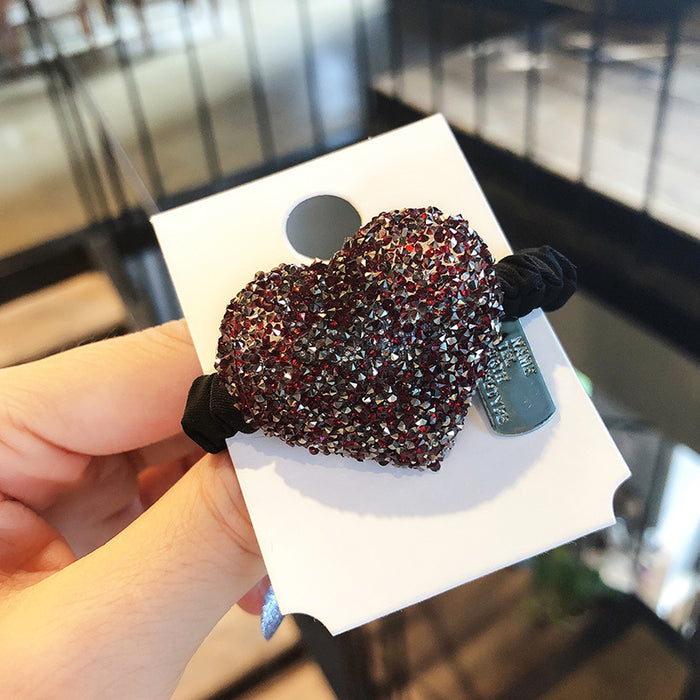 Jewelry WholesaleWholesale Crystal Love Hair Ring JDC-HS-DouY002 Hair Scrunchies 豆毓 %variant_option1% %variant_option2% %variant_option3%  Factory Price JoyasDeChina Joyas De China