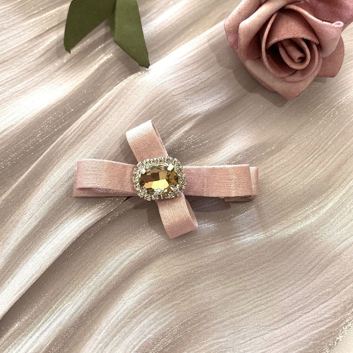 Wholesale Vintage Temperament Pearl Velvet Bow Hair Clip MOQ≥2 JDC-HC-Yisheng002