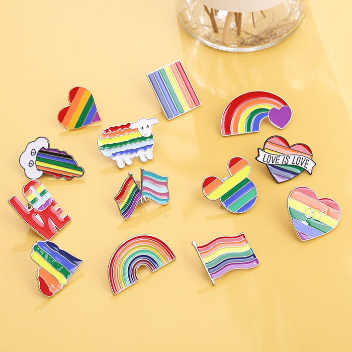 Jewelry WholesaleWholesale Rainbow Brooch Love Rainbow Flag Alloy Badge Brooch JDC-BC-KuSHan001 Brooches 酷闪 %variant_option1% %variant_option2% %variant_option3%  Factory Price JoyasDeChina Joyas De China