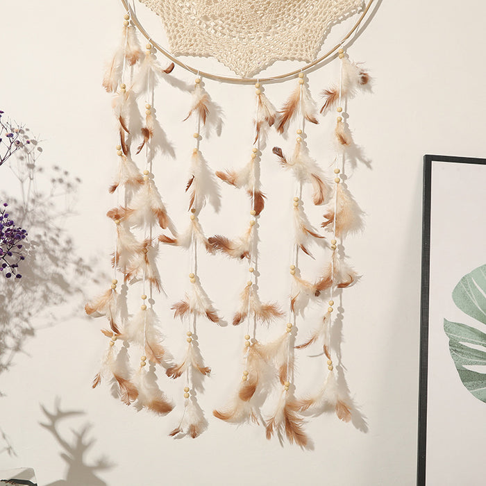 Wholesale Dream Catcher Home Background Ornament Feather Wind Chime MOQ≥2 JDC-DC-YXuan009