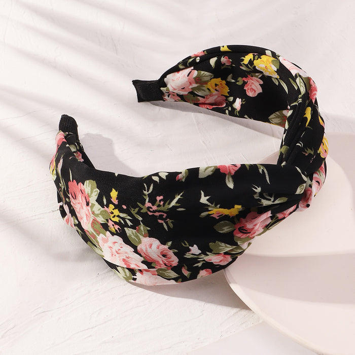 Jewelry WholesaleWholesale floral wide-brimmed cross knot headband JDC-HD-Moduo001 Headband 摩多 %variant_option1% %variant_option2% %variant_option3%  Factory Price JoyasDeChina Joyas De China